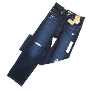 NWT Levi's Ribcage Straight Ankle in Dark Indigo Super High Rise Crop Jeans 27